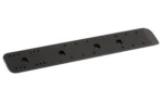MDT M-LOK TO ARCA RAIL 10.25 BLK, long black rail in angled top view with mounting holes