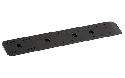 MDT M-LOK TO ARCA RAIL 10.25 BLK, long black rail in angled top view with mounting holes