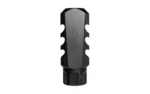 MDT ELITE MUZZLE BRAKE 1/2X28 BLK, black muzzle brake upright with side ports