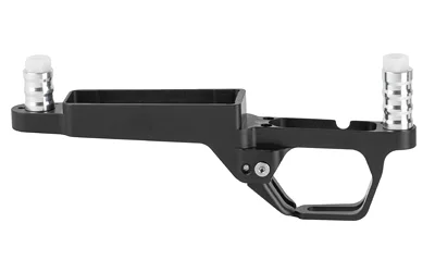 primary-21080 MDT HUNTER BM BADGER PROF REM700 SA, black side view with trigger guard and silver posts