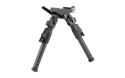 MDT GRND-POD RRS Dovetail black bipod, angled front view with spread legs