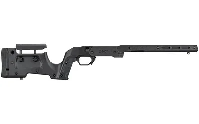 primary-21089 MDT XRS Remington 700 LA BLK, black right-side view with adjustable stock and long forend