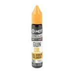 MDT NANOGUARD gun oil, front view of black 1.0 oz bottle with orange pointed cap