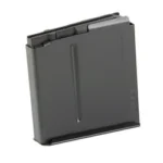 MDT AICS 300PRC metal black magazine, angled front and side view with vertical rib