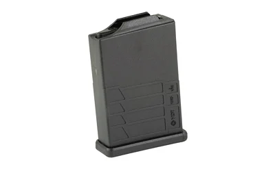 MAG MDT GEN2 6MM ARC 12RD POLY BLK black polymer magazine, angled side view with molded lines
