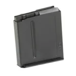 MAG MDT AICS 30-06 5RD METAL, black box magazine in angled side view with ribbed floorplate