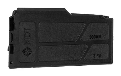 MDT LA 3.85 300WM magazine, black left-side view with molded panels and markings