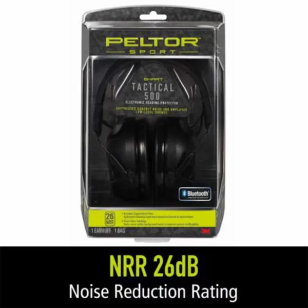 3M PELTOR Peltor Sport Tactical 500 Electronic Ear Muffs 26dB Black