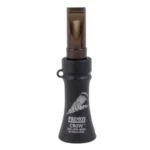 Primos Crow Call, black upright call with translucent brown mouthpiece