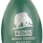 Primos Hand Mouse Squeeze, green front view with white mouse logo and tapered neck