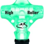 Primos High Roller Duck Call, front view in translucent green with black mouthpiece