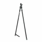 Primos Trigger Stick Gun Mounted Bipod Tall, black front view with extended legs and top mount