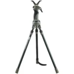Primos Trigger Stick X Tripod Camo, front view with three dark spread legs and V-shaped rest