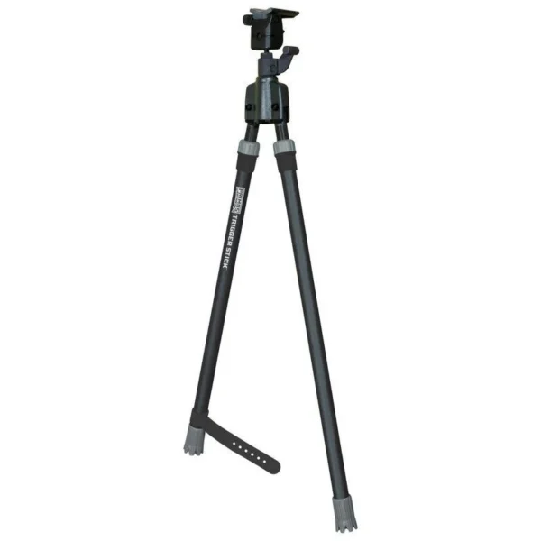 Primos Trigger Stick Gun Mounted Bipod Medium, black bipod standing with legs extended