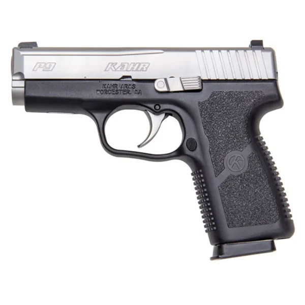 Kahr Arms Kahr P9 Handgun 9mm Luger 7rd(2)&8rd(1) Magazines 3.6" Barrel Stainless Slide/Black Grip Night Sights CA Compliant