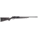 Savage Arms A17 Target Sporter Rifle grey wood stock and black barrel, full side view