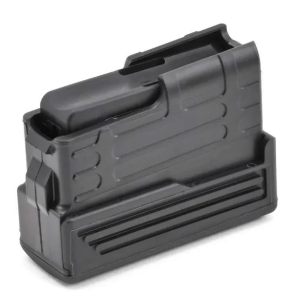 Savage Arms 220 Slug Gun Shotgun Magazine, angled view of black magazine with ribbed sides