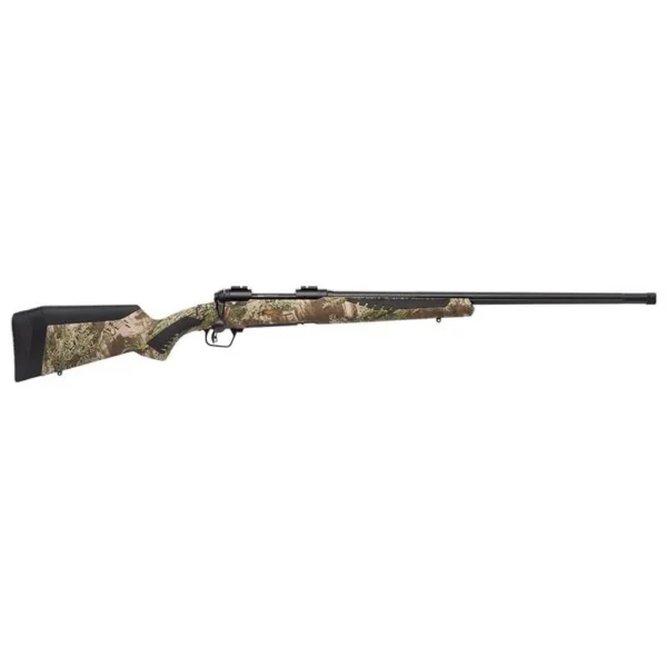 Savage Arms SAV 110 PREDATOR camouflage rifle, left-side view with black barrel