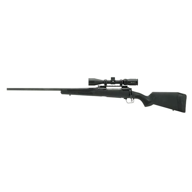 primary-21403 Savage Arms 110 Apex Hunter XP Left Hand Rifle, black left-side view with mounted scope