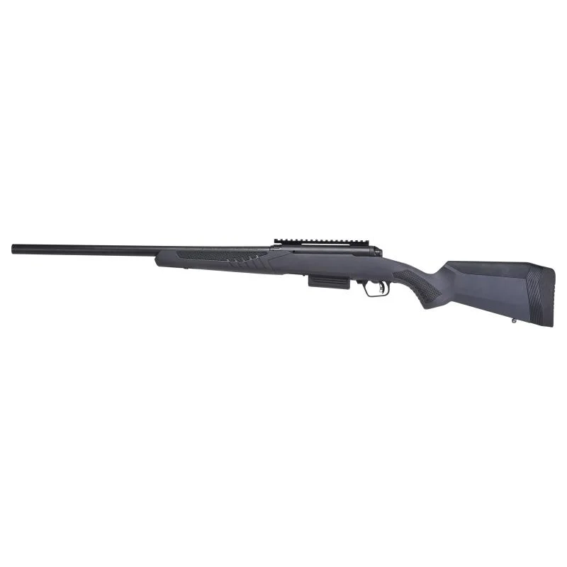 primary-21405 Savage Arms SAV 220 SLUG, black long gun shown from the right side with synthetic stock
