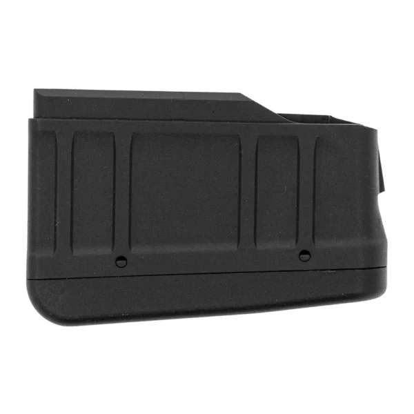 Savage Arms 334 Rifle Magazine, black magazine in right-side view with molded panels