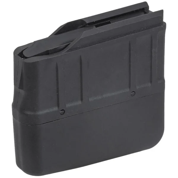 Savage Arms 334 Rifle Magazine, black extended magazine in angled side and top view