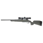 Savage AXIS 2 XP Green Rifle right-side view with green stock, black barrel and mounted scope