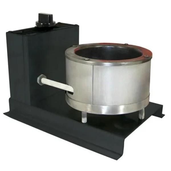 Lyman Big Dipper Electric Casting Furnace, silver pot on black base, front angled view