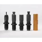 Lyman MSR Precision Die System 4-Die Set, front view of four black dies and one brass component