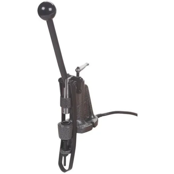 Lyman 4500 Lube Sizer, front angled view in dark metal with long lever and curved handle