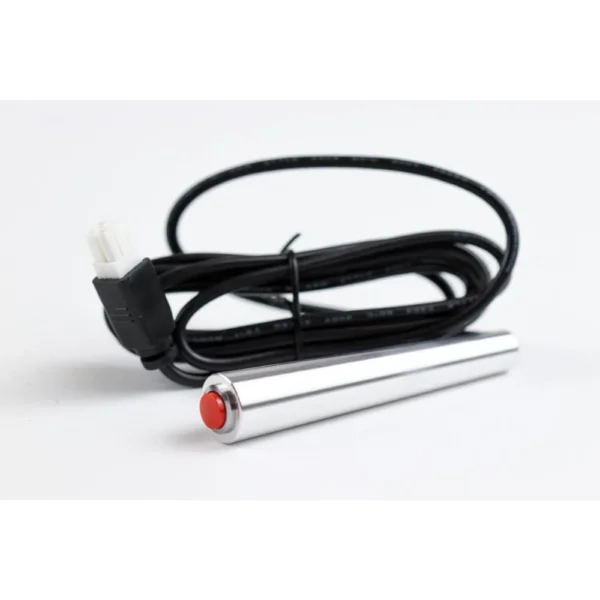 Mark 7 Reloading Button Actuated Remote Stop, red push button with black cable and plug