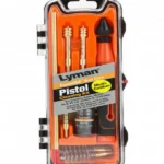 Lyman Essential Pistol Cleaning Kit in an orange and black clear-front carrying case