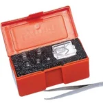 Lyman Scale Check Weight Set, open red case with weights, tweezers and packet
