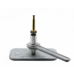 Lyman Accu-Prime Manual Bench Priming Tool, gray tool with upright brass fitting and lever