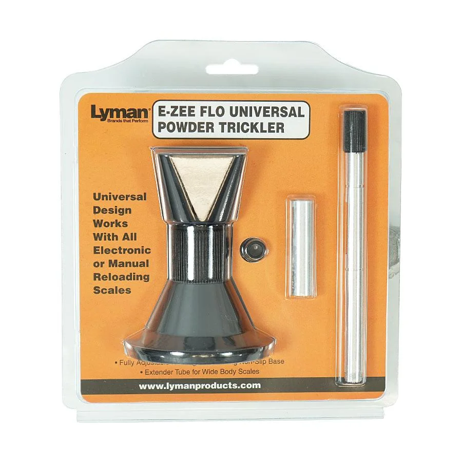 primary-21553 Lyman Powder Handling Starter Set, front view in orange blister packaging with funnel and tubes