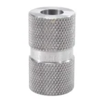 Lyman Case Length/Headspace Gauge 6.5 Grendel, silver knurled cylinder in angled top view