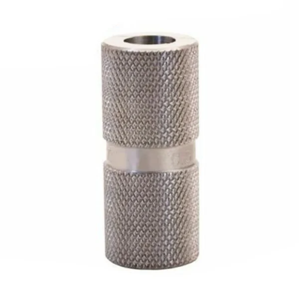 Lyman Case Length/Headspace Gauge silver cylindrical gauge with knurled surface