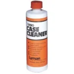 Lyman Turbo Liquid Case Cleaner white bottle with orange label and red cap, front view