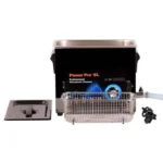 Lyman Power Pro Ultra Sonic 6L, black cleaner shown open with metal basket, lid and accessories
