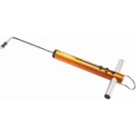 Lyman Mechanical Trigger Pull Gauge, orange gauge with metal rod, hook and sliding marker