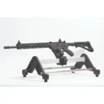 Lyman Revolution HD Heavy Duty Gun Vise, black and gray vise holding a black rifle