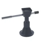 Lyman E-Zee Flo Universal Powder Trickler, dark gray front view with square hopper and side handle