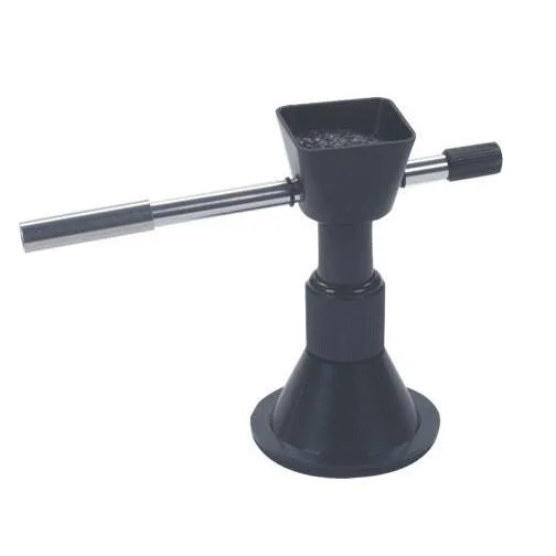 Lyman E-Zee Flo Universal Powder Trickler, dark gray front view with square hopper and side handle