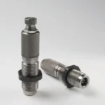 Lyman Precision Rifle 2-Die Set, silver, with one die upright and one lying horizontally