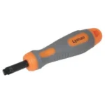 Lyman Primer Pocket Reamer, small black tool tip with gray and orange handle