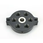 Lyman T-Mag II Extra Turret, dark grey top view with six die holes and white center ring