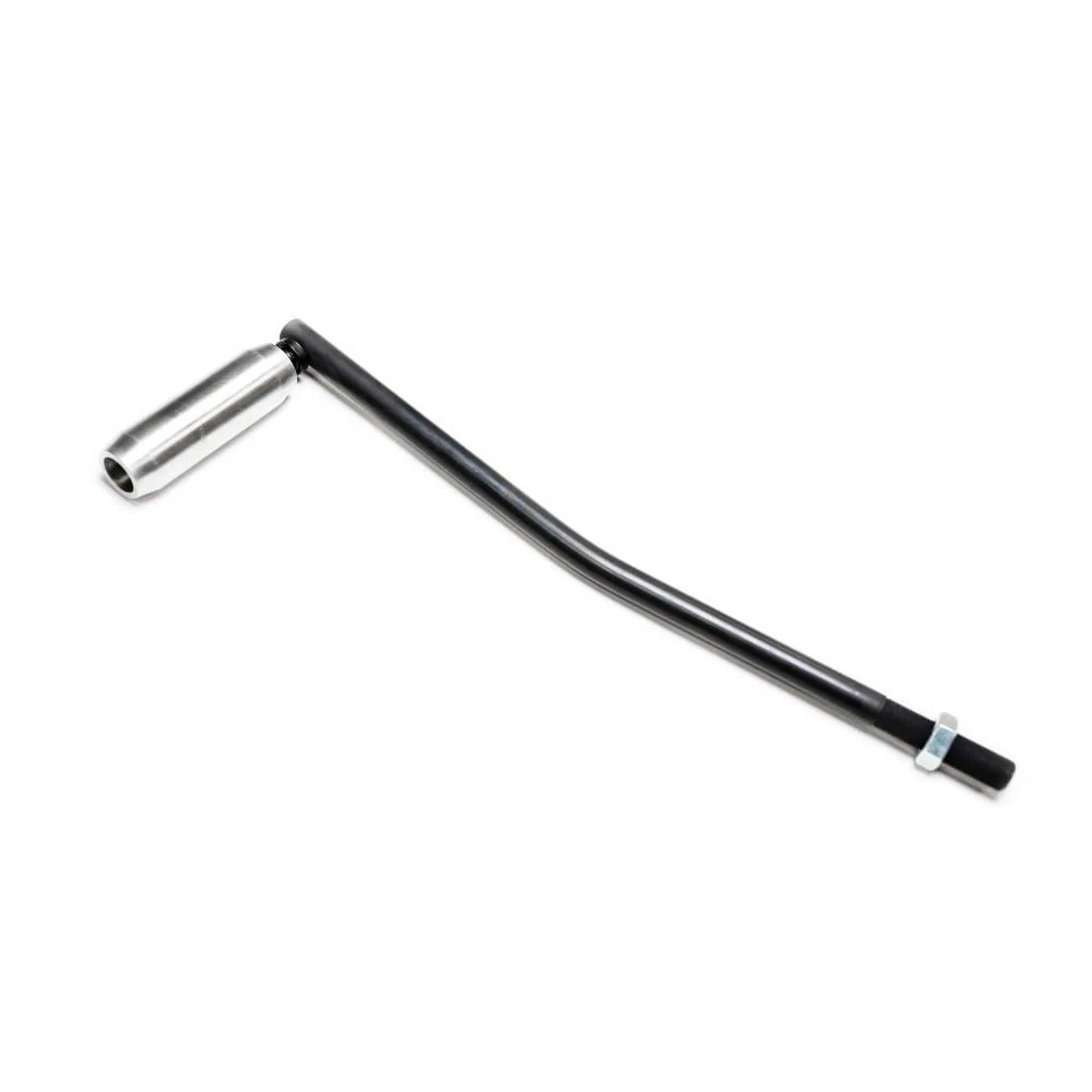 primary-21696 Lyman All-American Press Roller Handle, angled black handle with silver rotating grip