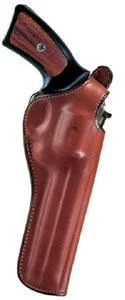 Bianchi Model 111 Cyclone tan leather right-hand holster with revolver grip visible