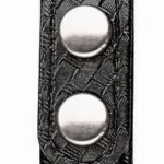 Bianchi Belt Keeper black textured keeper, front view with two silver snaps