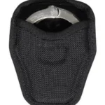 BIANCHI 7334 OPEN HANDCUFF CASE, black woven case with snap closure, front view